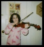 Talia plays the violin