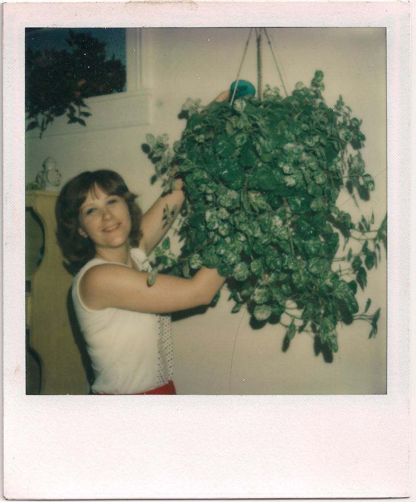 Peggy shows off her hanging Ivy