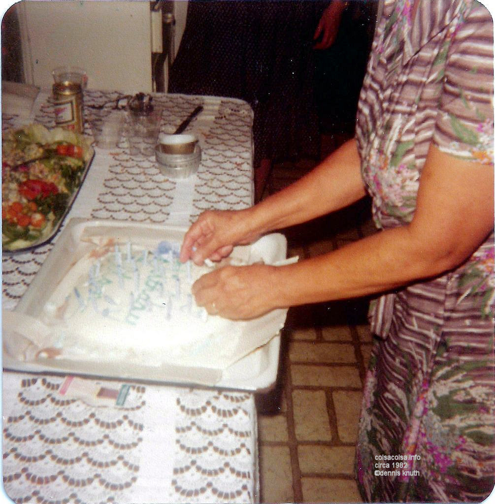 Albertina makes a cake for Helton in New York