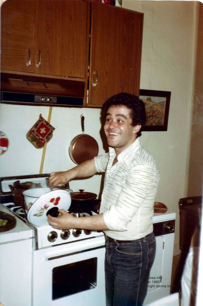 Helton cooking in Judge Street Apartment