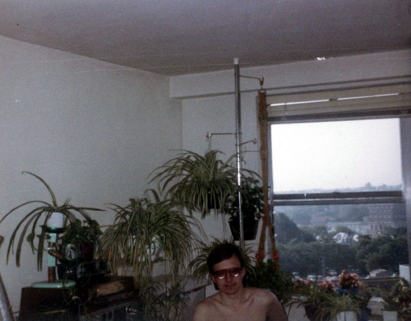 Dennis Shirtless, with Glasses,  in Elmhurst New York 1981