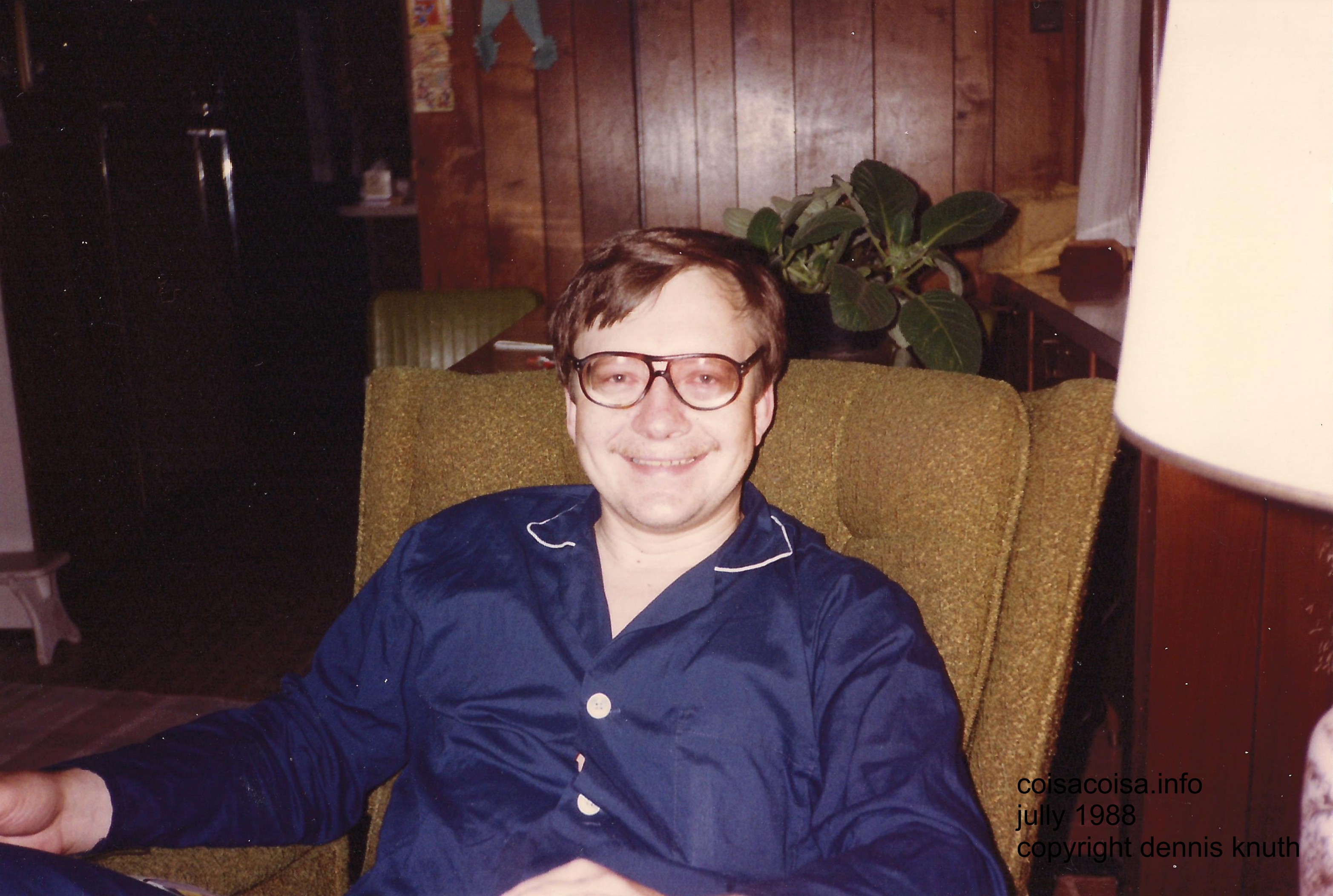 Dennis Knuth in pajamas in 1988
