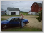 Justin and his Blue Car