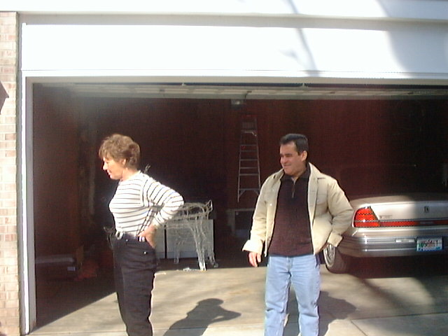 Jeanette Ayers and Helton Knuth in the Garage Door
