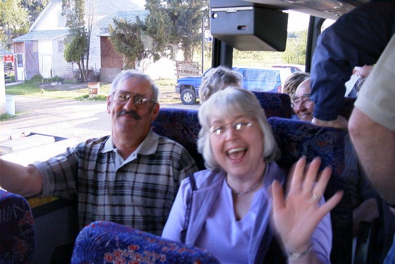 Guests joining the bus party