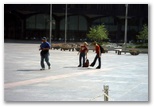 Walking across the World Trade Center Plaza