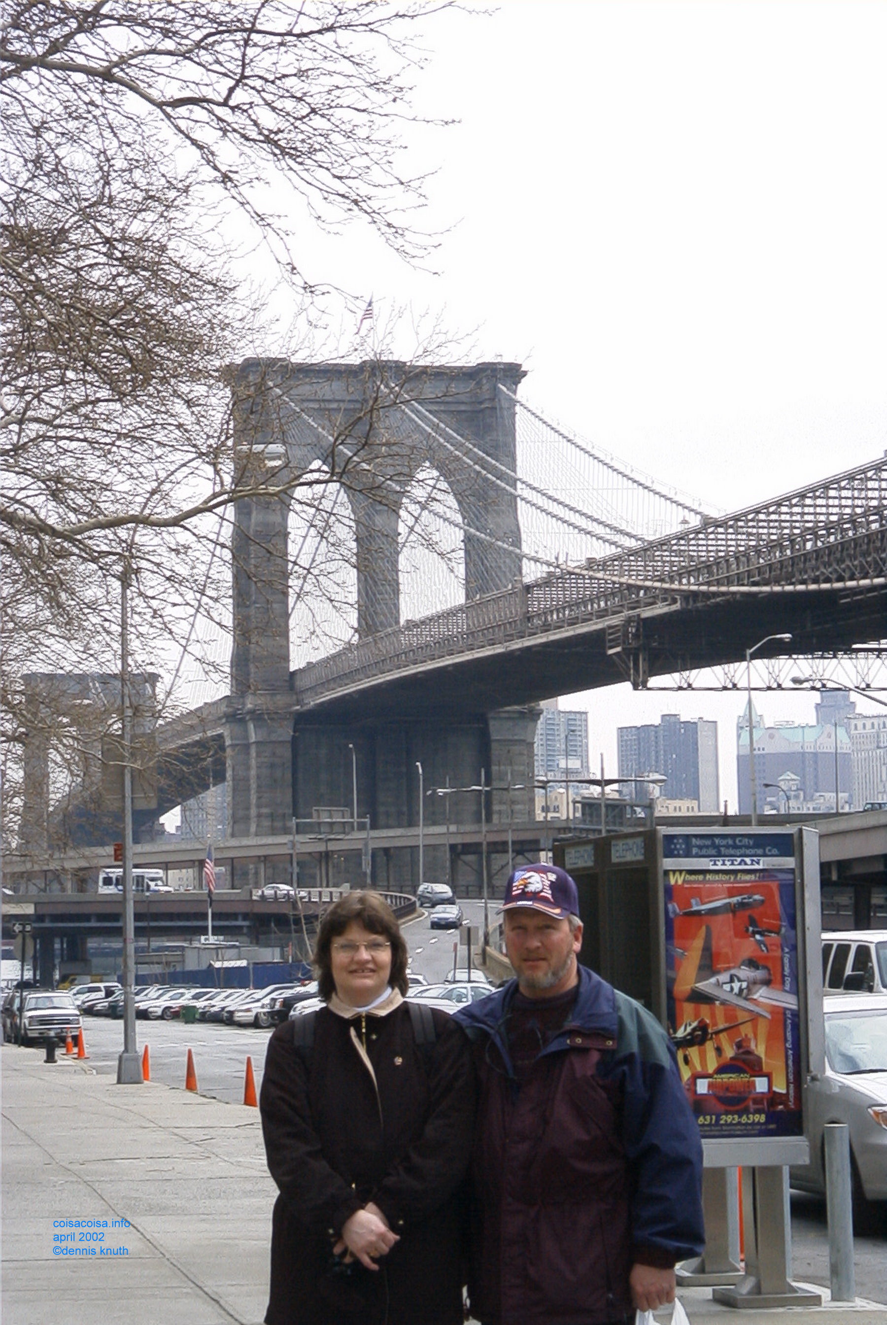 Sherri and Gary on the Brooklyn Bridge in April