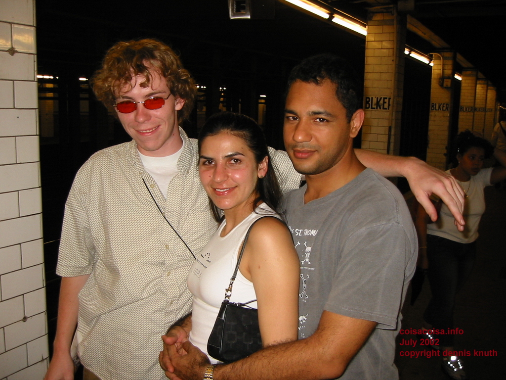 Friends at the subway stop