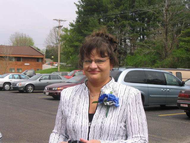 Mother of the groom in the parking lot