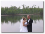 The Chippewa River flows past the newly weds
