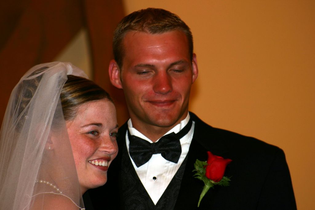Mr and Mrs Justin Moore newly wed in 2005
