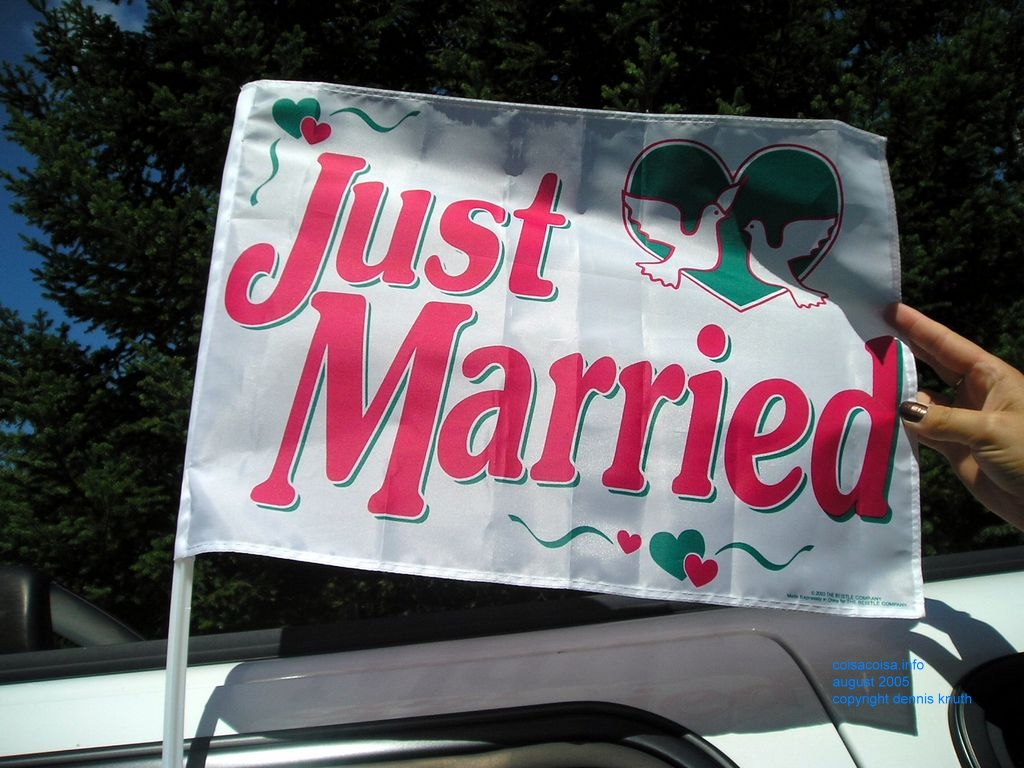 Just Married Banner for Justin and Julia