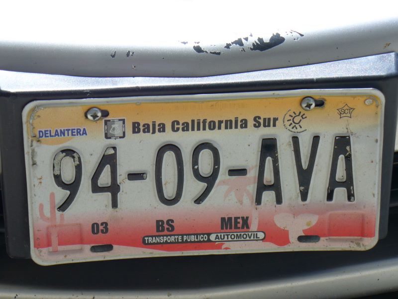 Mexican License plate from the state of Bajo California