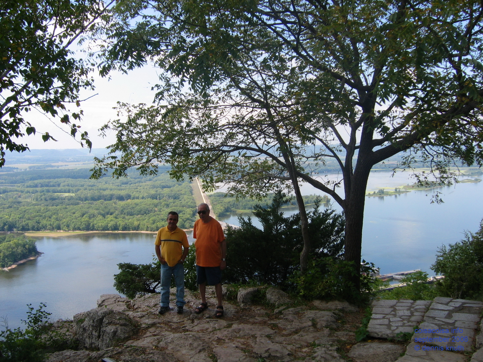 Muscio and Helton overlooking the Mississippi Dam at Alma Wisconsin