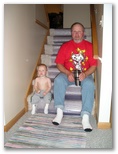 Grandpa Gary and Jared on the Stairs