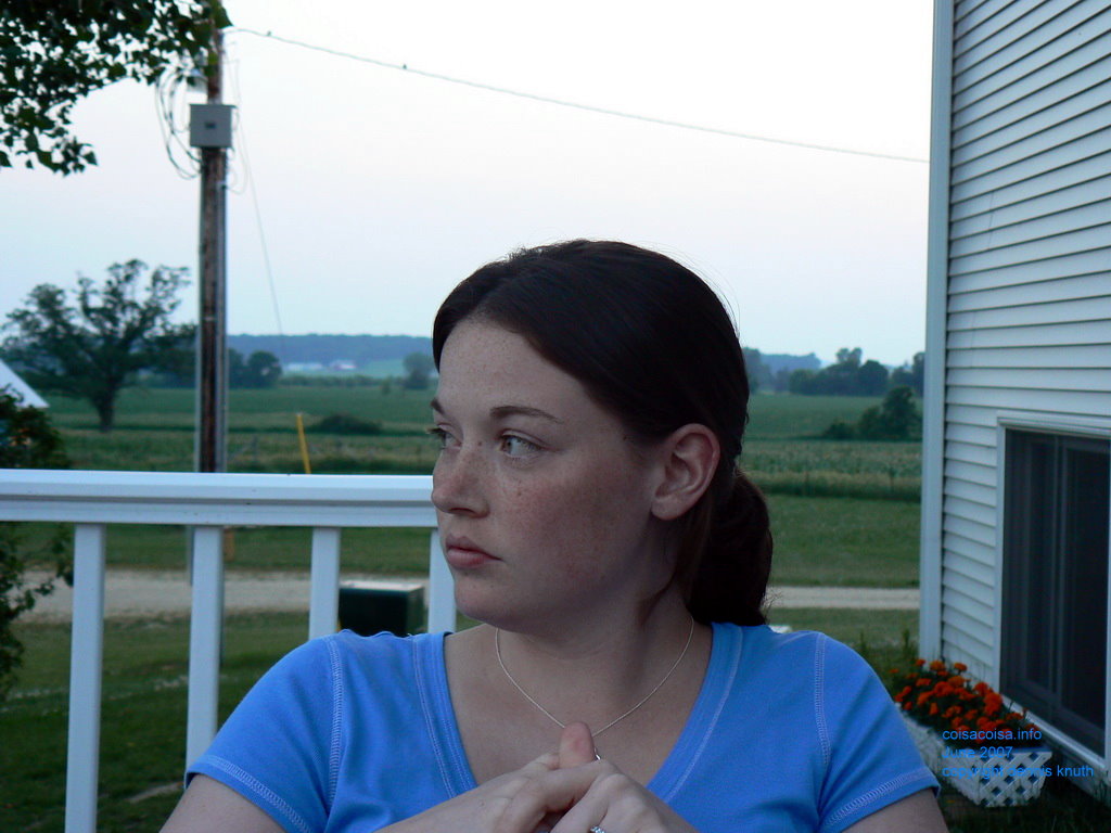 Julia's pensive on the deck