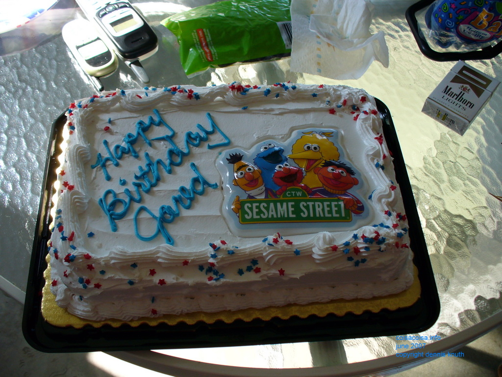Jared's Sesame themed birthday cake