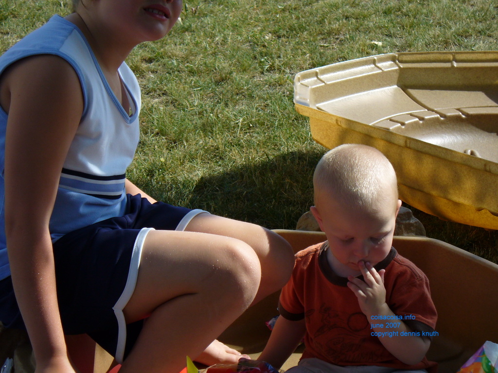Kelsey and Jared in the sandbox