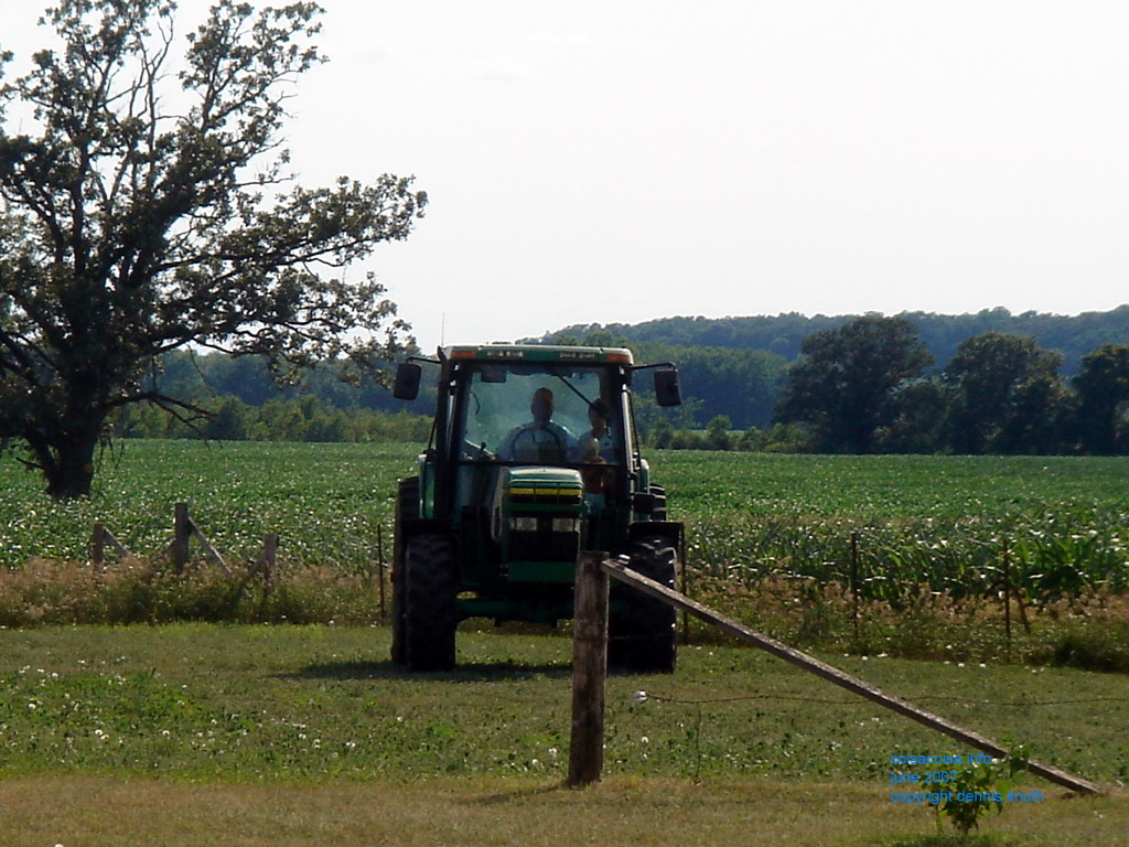 A tractor ride in the corn field