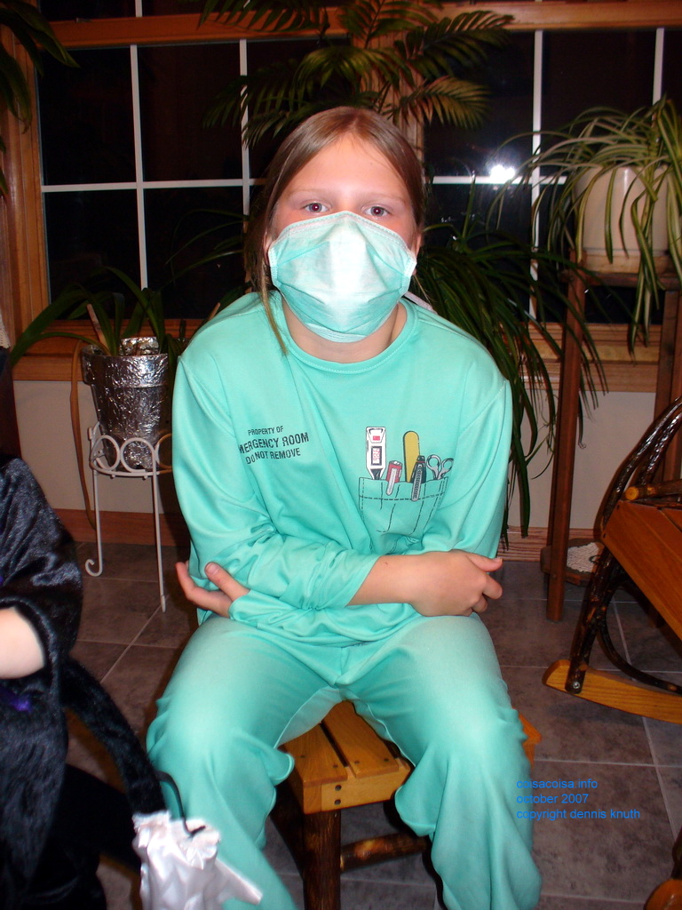 Kelsey in her nurse outfit in 2008