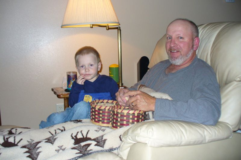 Grandpa Gary with Grandson Jared eating peanuts March 29 2008