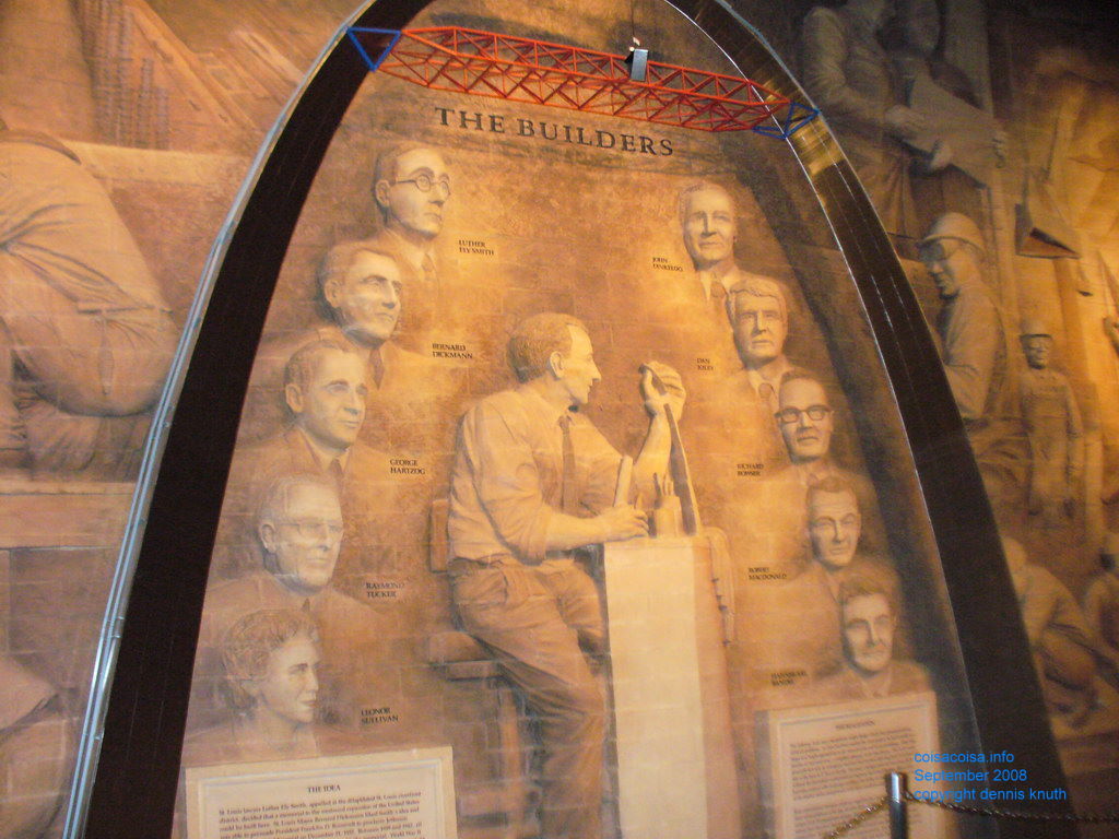The memorial to the builders of the St Louis Gateway Arch