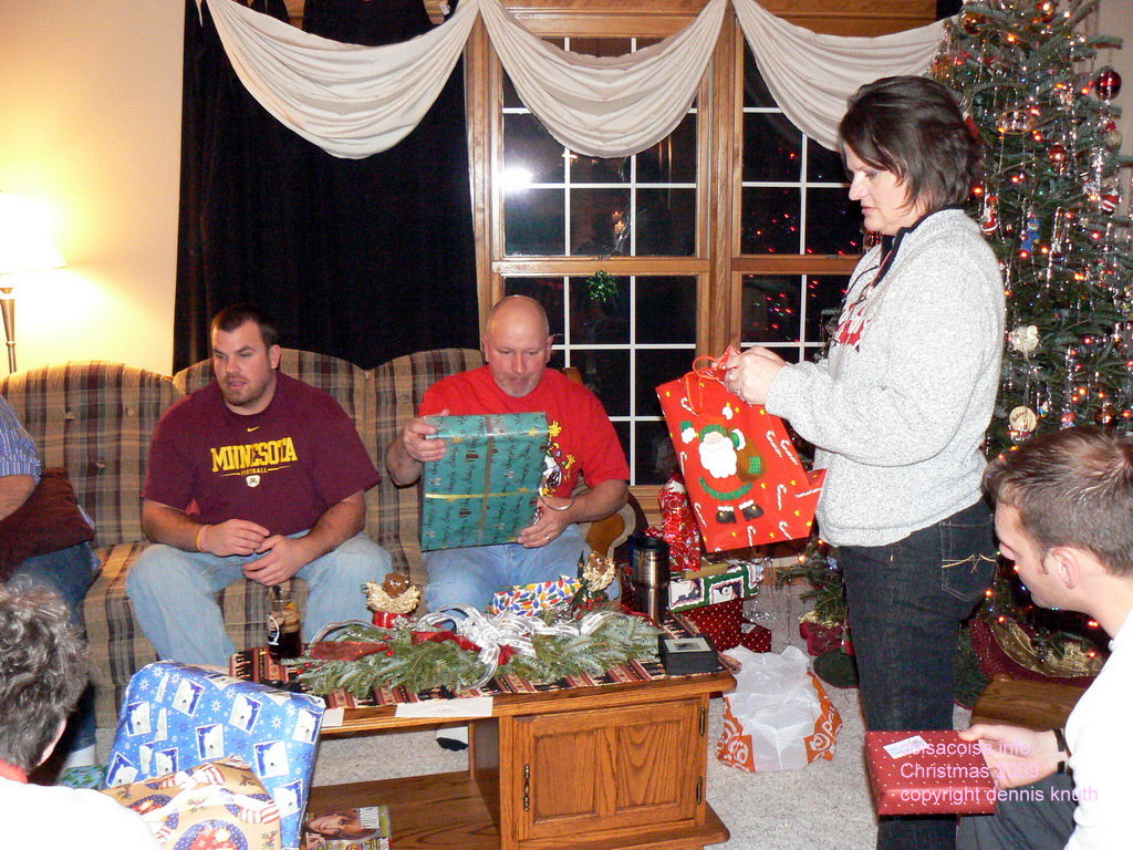 Sherri passes out the gifts