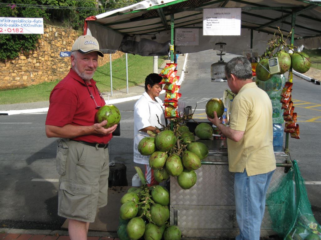 A vending Cart for cocoa nuts