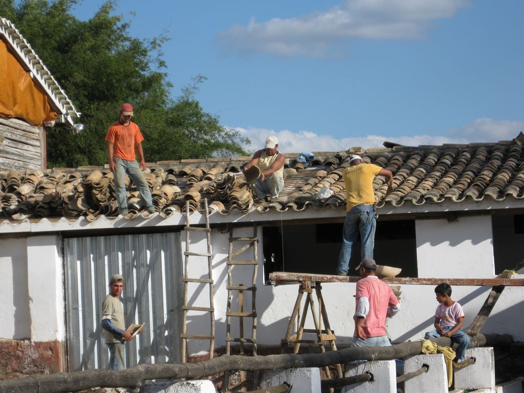 Barn roof under repair