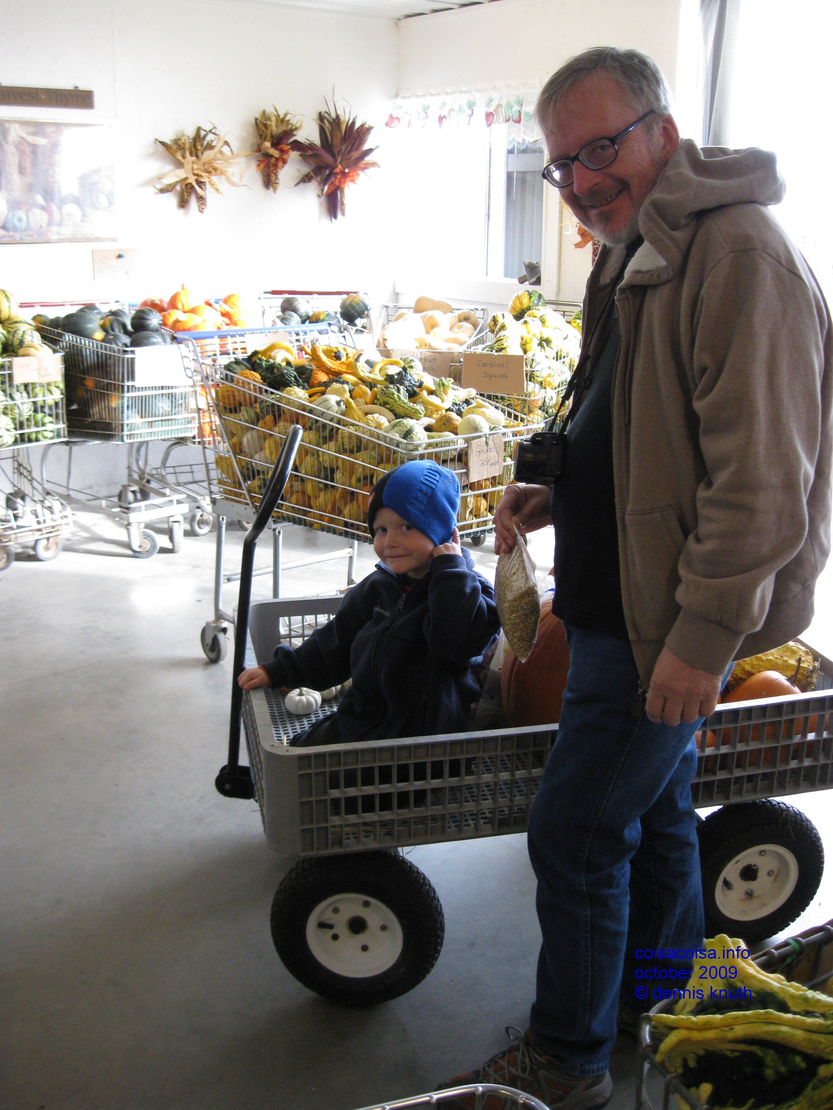 A wagon full of gourds to purchase