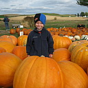 Jared is just a bit bigger than the pumpkins