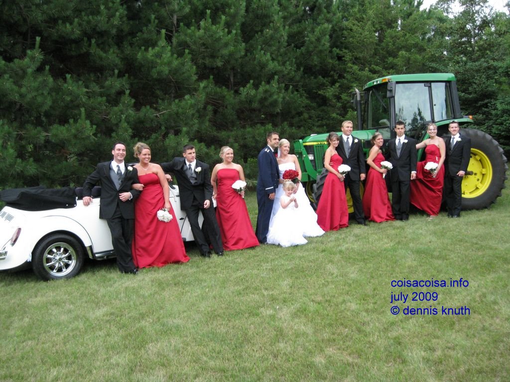 The Bridal Party the Fatbug and the John Deere