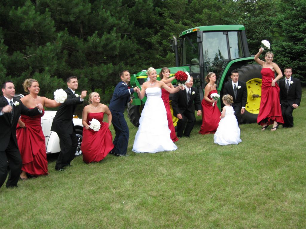 The Wedding Bridal Party Jumps for Joy