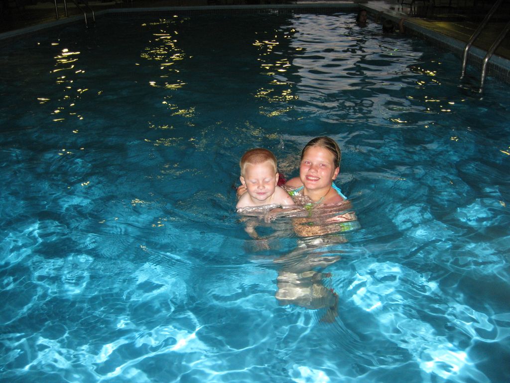 Kelsey and Jared in the Pool at the Clarion
