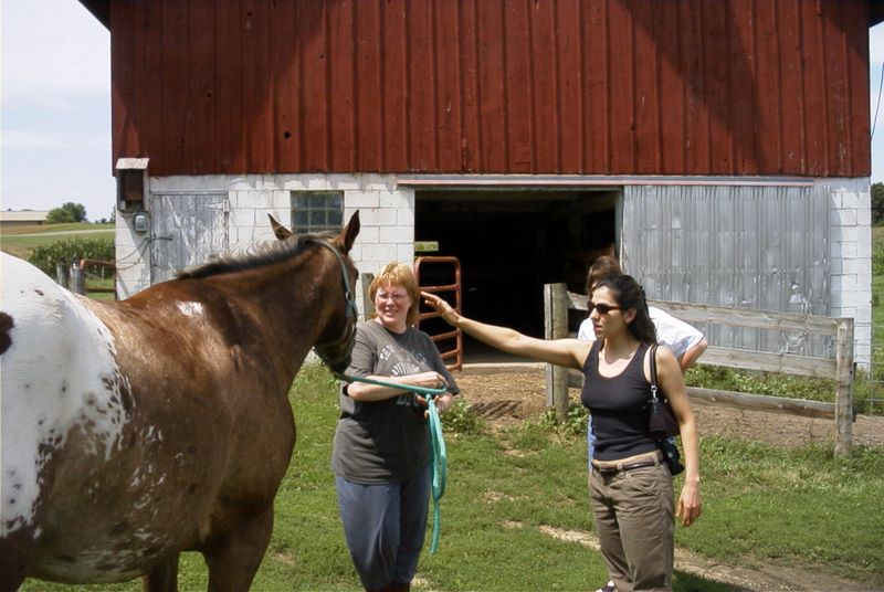 Patricia with Karen and her beloved horses