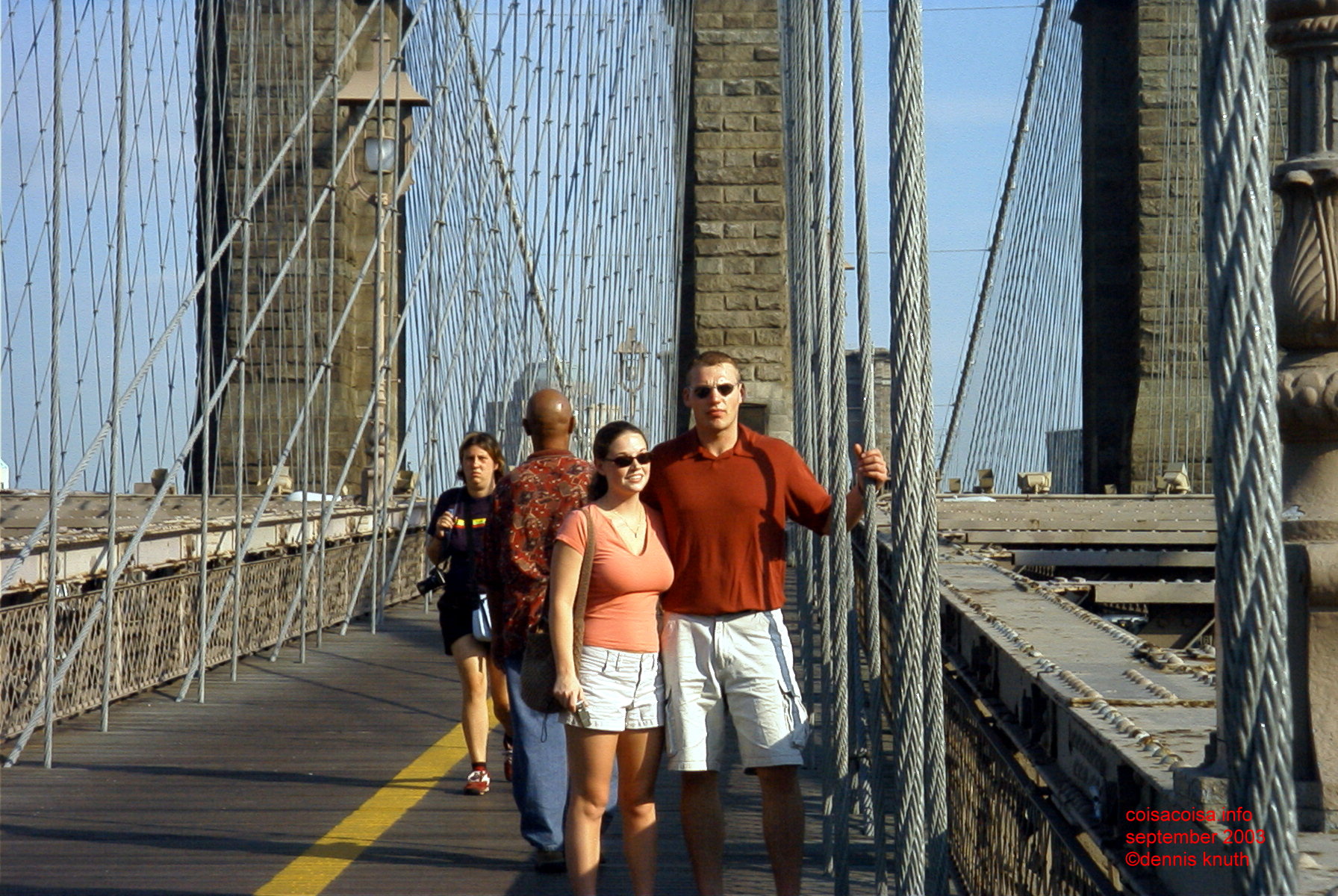 A walk across the Brooklyn Bridge for Justin and Julia