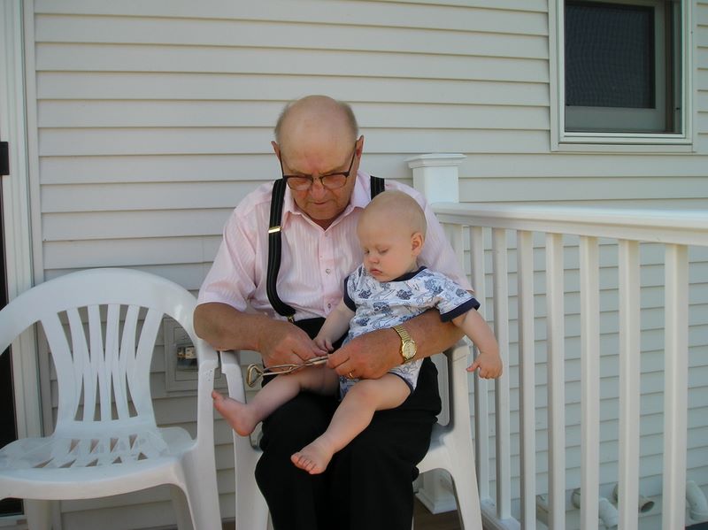 Great Grandpa shows Jared a gift