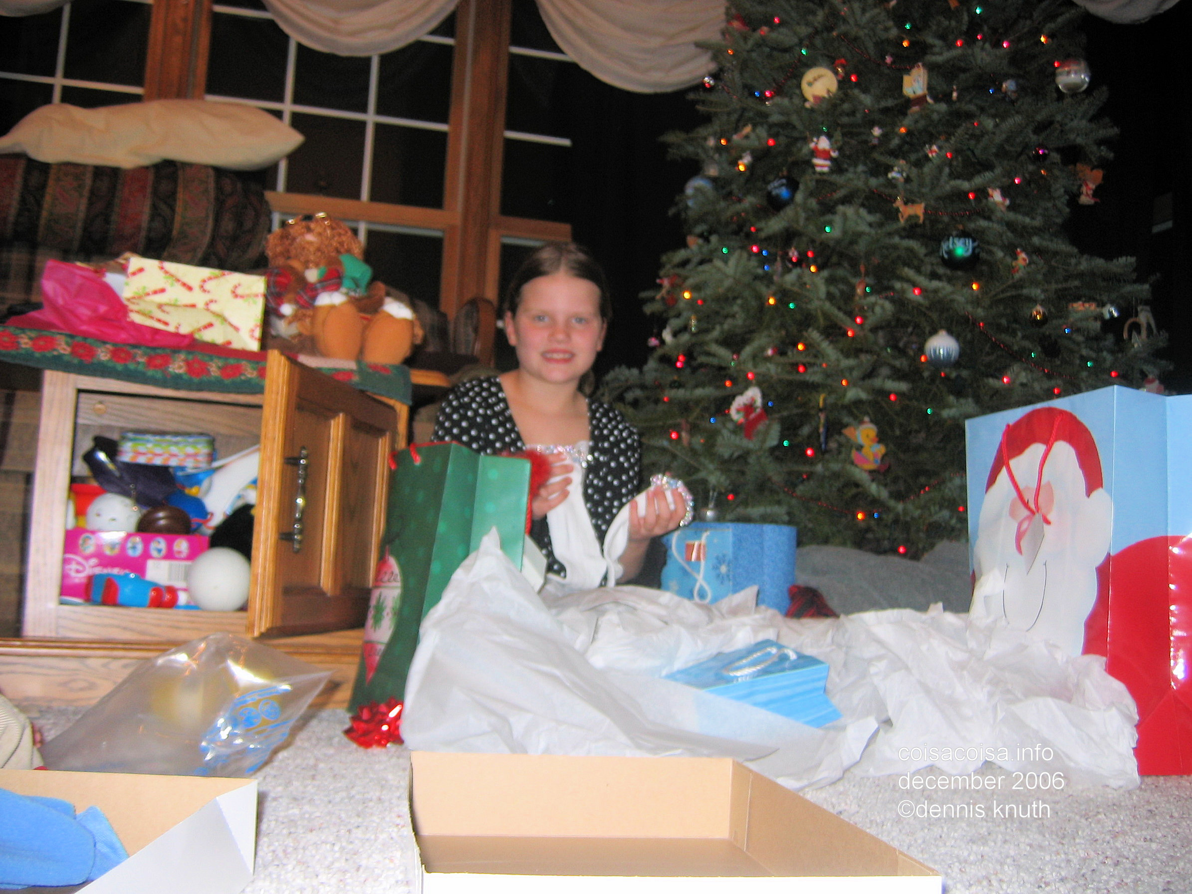 Kelsey under the Christmas Tree at Sherri's