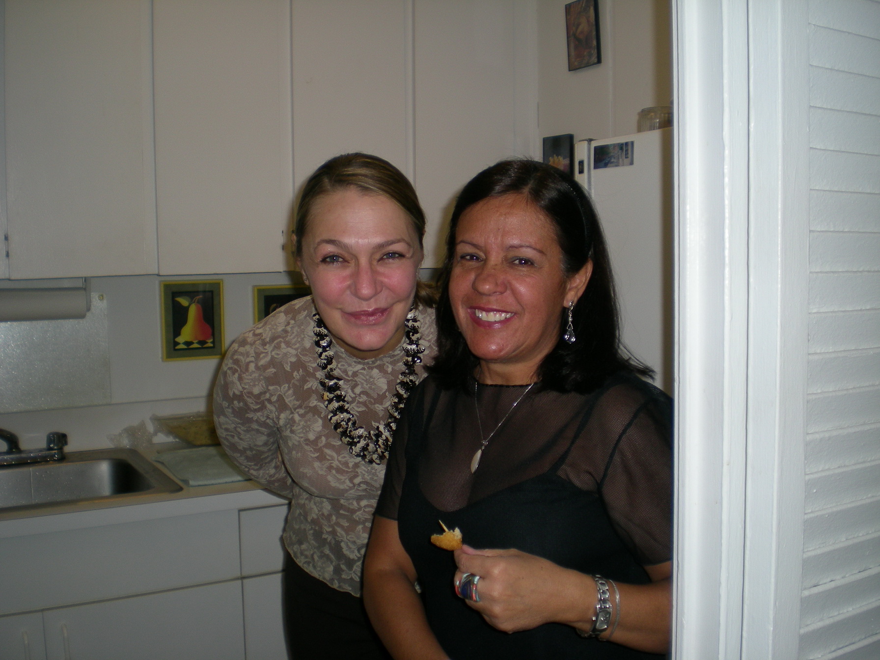 Heloisa and Luiza in the Kitchen on Olga's bday