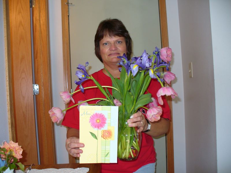 Sherri's Tulip and Iris Bouquet and Mother's Day Card