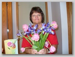 Sherri with Moms Day Flowers and Card