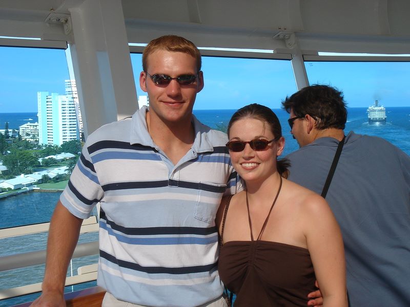 Justin and Julia on board the cruise ship