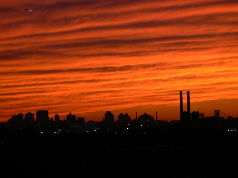 Red New York City Sunset in 2007