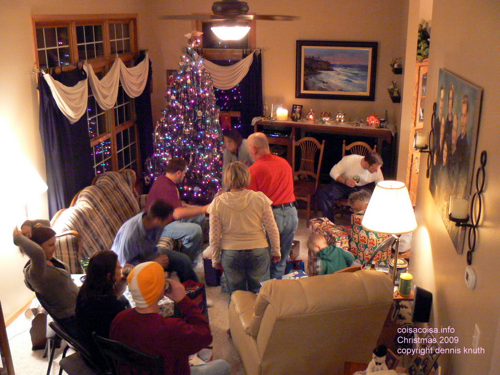 Family organizing the gift giving
