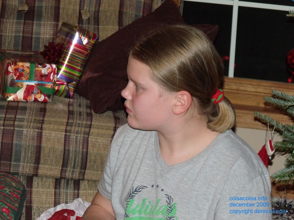 Pensive look from Kelsey at Christmas