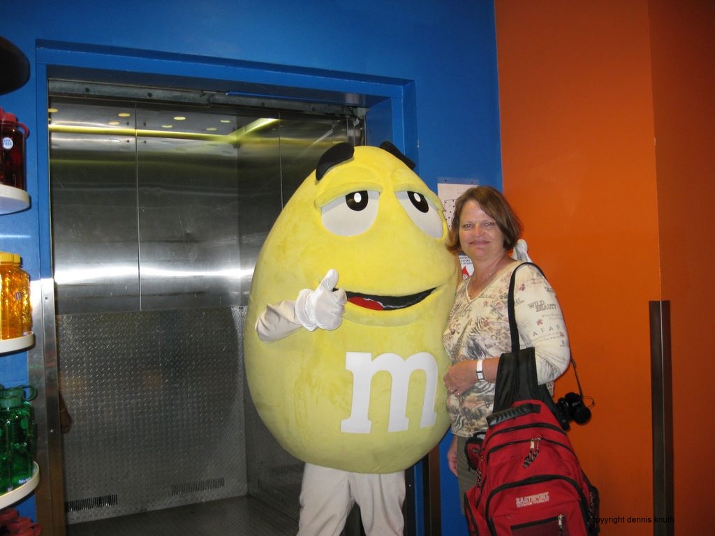 Sheri with a Giant M&M