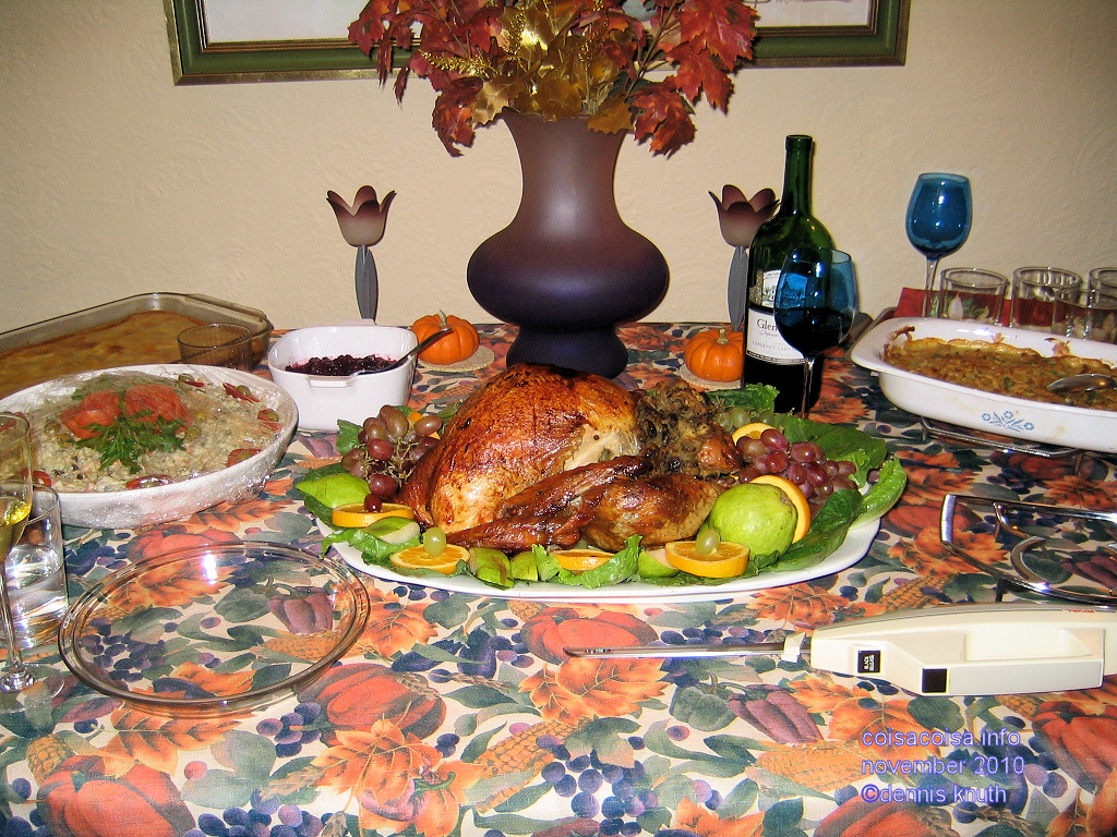 Thanksgiving Table Layout with a weel don turkey