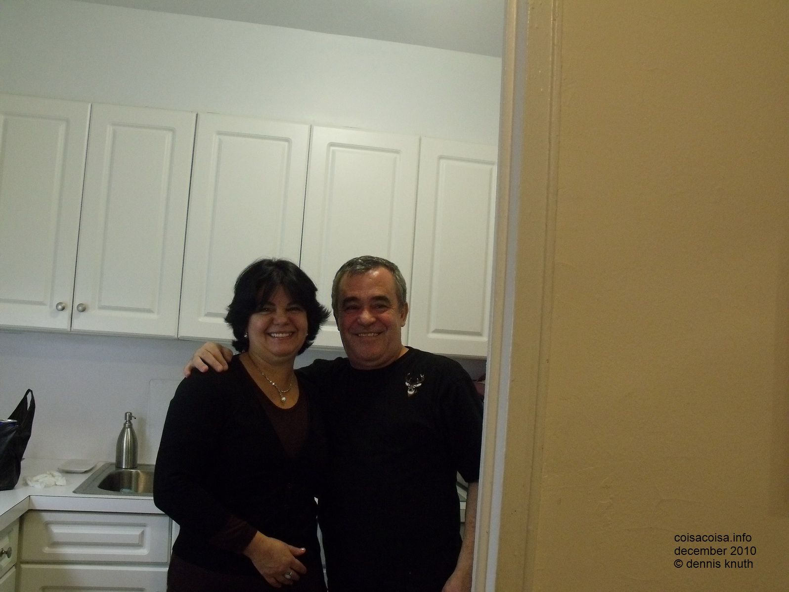 Helton and Helenice in the kitchen in Elmhurst
