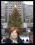 Lisette in front of the Rockefeller Christmas Tree
