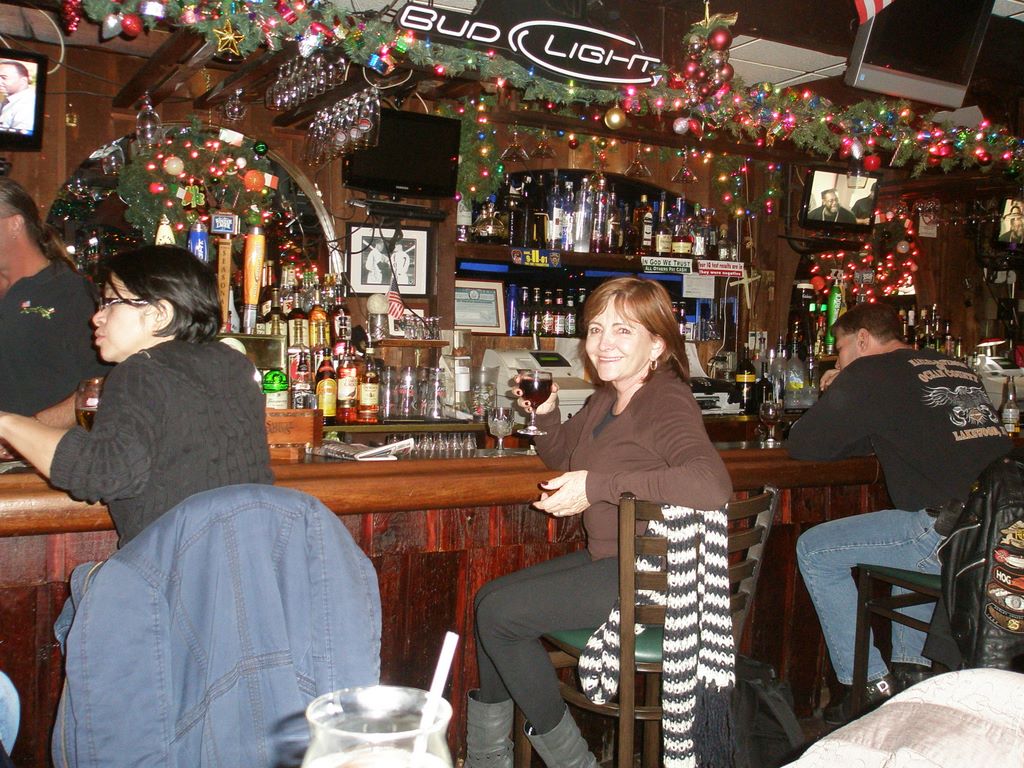 Lisette on the stool at Cassidy's Ale House